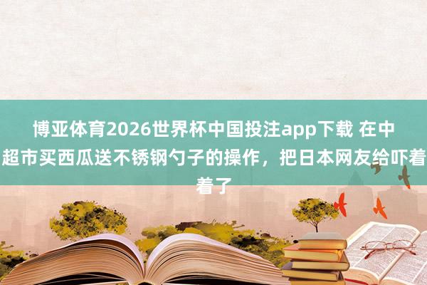 博亚体育2026世界杯中国投注app下载 在中国超市买西瓜送不锈钢勺子的操作，把日本网友给吓着了
