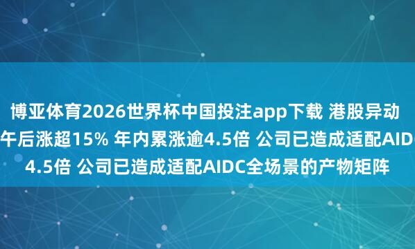 博亚体育2026世界杯中国投注app下载 港股异动 | 俊知集团(01300)午后涨超15% 年内累涨逾4.5倍 公司已造成适配AIDC全场景的产物矩阵