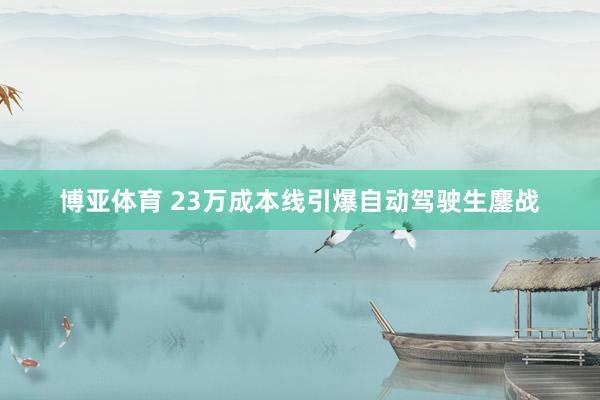 博亚体育 23万成本线引爆自动驾驶生鏖战