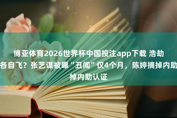 博亚体育2026世界杯中国投注app下载 浩劫临头各自飞？张艺谋被曝“丑闻”仅4个月，陈婷摘掉内助认证
