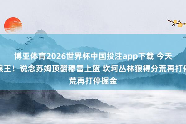 博亚体育2026世界杯中国投注app下载 今天你是狼王！说念苏姆顶翻穆雷上篮 坎坷丛林狼得分荒再打停掘金