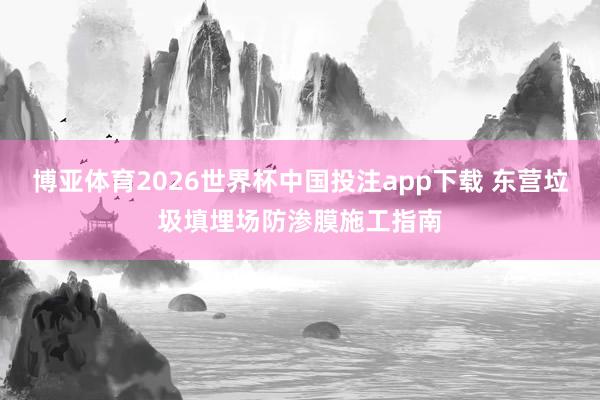 博亚体育2026世界杯中国投注app下载 东营垃圾填埋场防渗膜施工指南