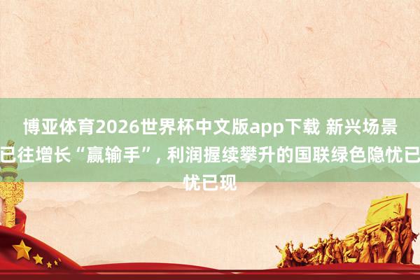 博亚体育2026世界杯中文版app下载 新兴场景成已往增长“赢输手”， 利润握续攀升的国联绿色隐忧已现