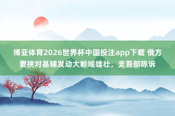 博亚体育2026世界杯中国投注app下载 俄方要挟对基辅发动大畛域雄壮,支吾部陈诉