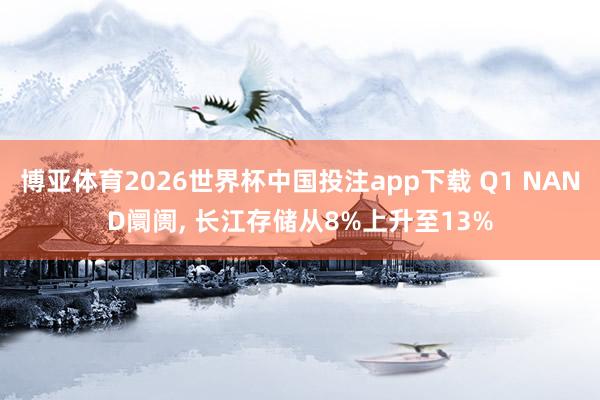 博亚体育2026世界杯中国投注app下载 Q1 NAND阛阓， 长江存储从8%上升至13%