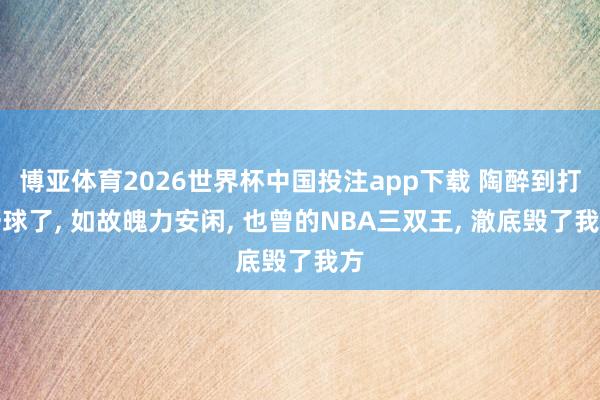 博亚体育2026世界杯中国投注app下载 陶醉到打野球了, 如故魄力安闲, 也曾的NBA三双王, 澈底毁了我方