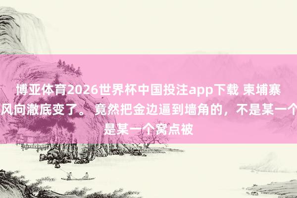 博亚体育2026世界杯中国投注app下载 柬埔寨 那儿，风向澈底变了。 竟然把金边逼到墙角的，不是某一个窝点被