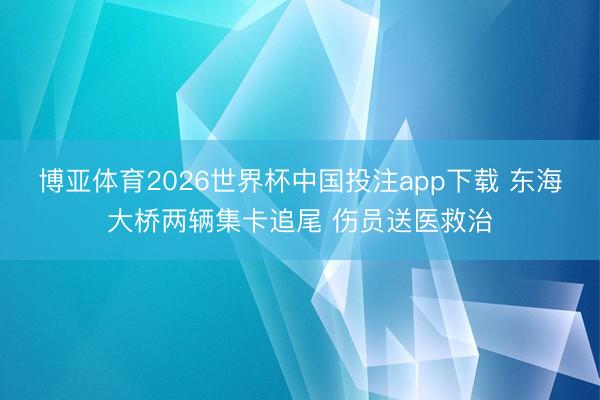 博亚体育2026世界杯中国投注app下载 东海大桥两辆集卡追尾 伤员送医救治