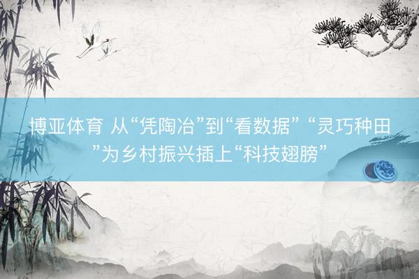 博亚体育 从“凭陶冶”到“看数据” “灵巧种田”为乡村振兴插上“科技翅膀”